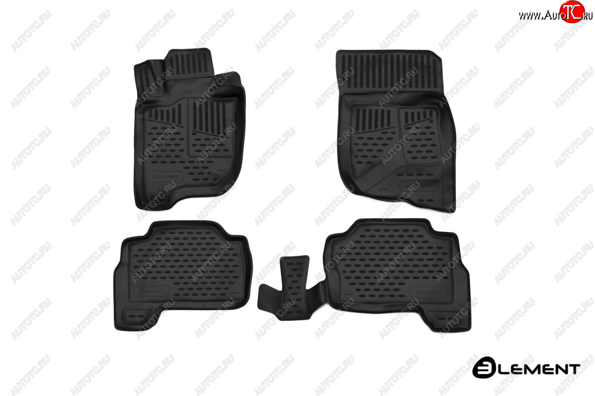 2 759 р. Коврики в салон Element 3D (полиуретан, 4 шт.) Mitsubishi Pajero Sport QE дорестайлинг (2015-2021) (Черный)  с доставкой в г. Керчь
