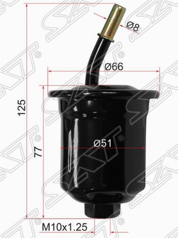 Топливный фильтр (6G72) SAT Mitsubishi Pajero Sport  PA (1996-2008) дорестайлинг, рестайлинг