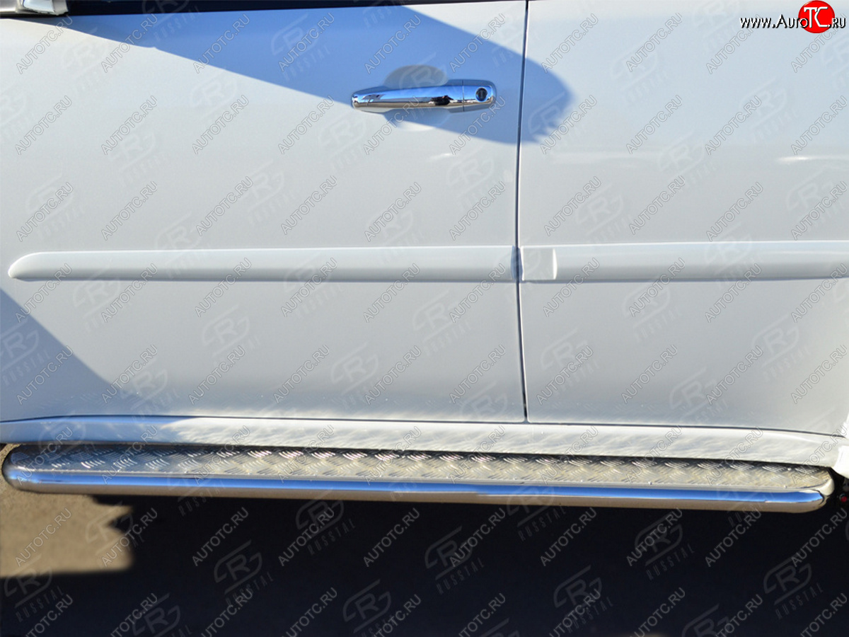 32 849 р. Пороги SLITKOFF d63 с листом  Mitsubishi Pajero Sport  PB (2008-2013) дорестайлинг (лист алюминий, труба нержавейка)  с доставкой в г. Керчь