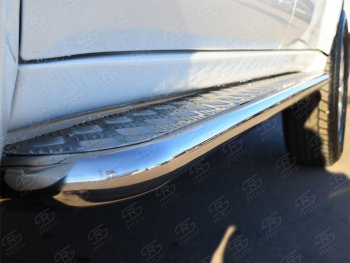 24 649 р. Пороги SLITKOFF d42 с листом Mitsubishi Pajero Sport PB дорестайлинг (2008-2013) (лист алюминий, труба нержавейка)  с доставкой в г. Керчь. Увеличить фотографию 3