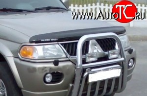 3 299 р. Дефлектор капота NovLine Mitsubishi Pajero Sport PA дорестайлинг (1996-2004)  с доставкой в г. Керчь