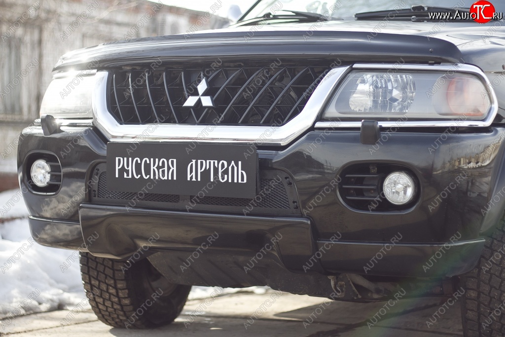 1 899 р. Защитная сетка решетки переднего бампера РА Mitsubishi Pajero Sport PA дорестайлинг (1996-2004)  с доставкой в г. Керчь