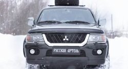 929 р. Зимняя заглушка решетки переднего бампера РА Mitsubishi Pajero Sport PA дорестайлинг (1996-2004)  с доставкой в г. Керчь. Увеличить фотографию 3