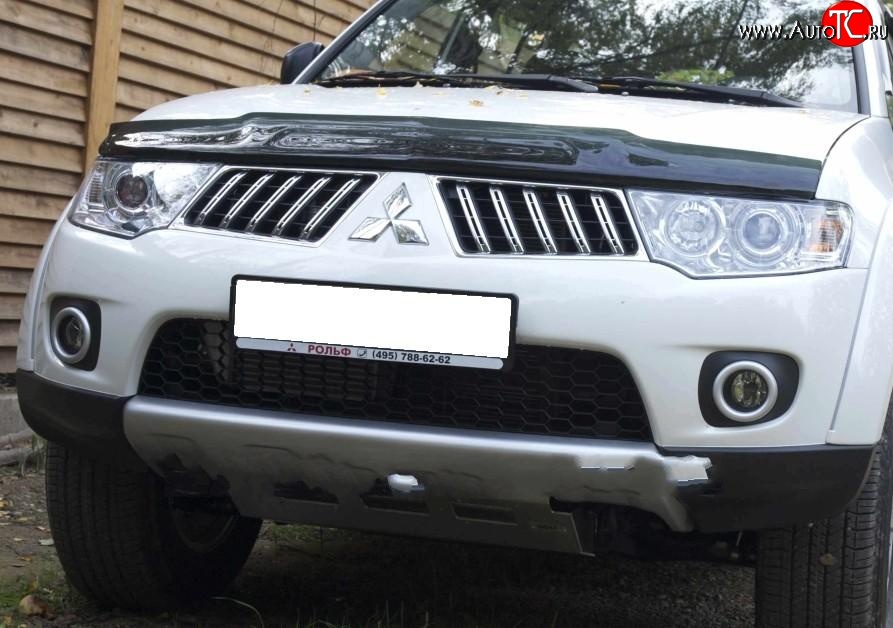 3 299 р. Дефлектор капота NovLine Mitsubishi Pajero Sport PB рестайлинг (2013-2017)  с доставкой в г. Керчь