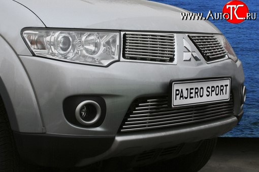 5 399 р. Декоративная вставка решетки радиатора Berkut Mitsubishi Pajero Sport PB дорестайлинг (2008-2013)  с доставкой в г. Керчь