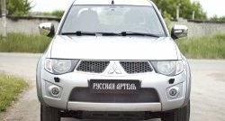 2 199 р. Защитная сетка решетки переднего бампера РА  Mitsubishi Pajero Sport  PB (2008-2013) дорестайлинг  с доставкой в г. Керчь. Увеличить фотографию 2
