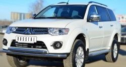 21 999 р. Защита переднего бампера (2 трубыØ63 мм, нержавейка) SLITKOFF Mitsubishi Pajero Sport PB рестайлинг (2013-2017)  с доставкой в г. Керчь. Увеличить фотографию 4