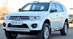 20 849 р. Защита переднего бампера (2 трубыØ76 и 42 мм, нержавейка) SLITKOFF  Mitsubishi Pajero Sport  PB (2013-2017) рестайлинг  с доставкой в г. Керчь. Увеличить фотографию 4