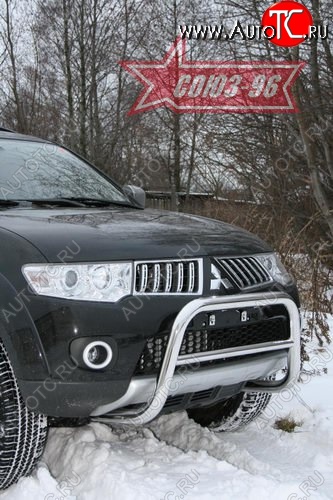 10 529 р. Защита переднего бампера Souz-96 (d60) Mitsubishi Pajero Sport PB дорестайлинг (2008-2013)  с доставкой в г. Керчь