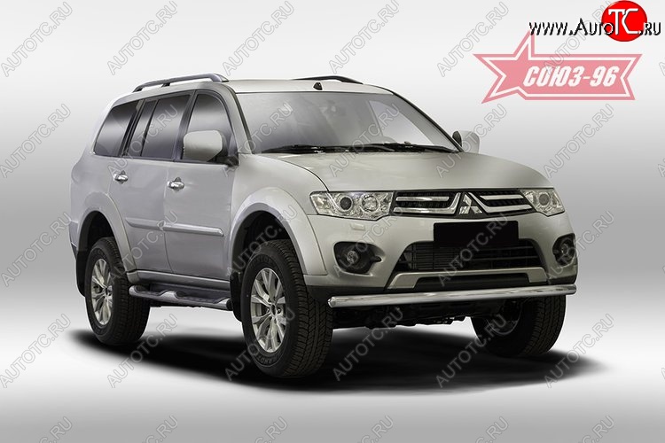 10 394 р. Защита переднего бампера одинарная Souz-96 (d60). Mitsubishi Pajero Sport PB дорестайлинг (2008-2013)  с доставкой в г. Керчь