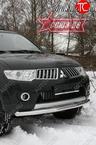 10 349 р. Защита переднего бампера одинарная Souz-96 (d60) Mitsubishi Pajero Sport PB дорестайлинг (2008-2013)  с доставкой в г. Керчь