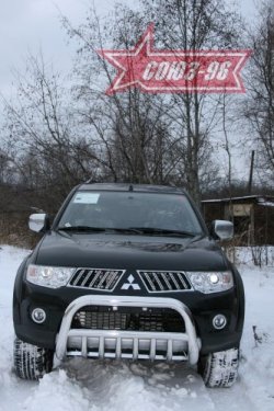 18 314 р. Защита переднего бампера Souz-96 (d76) Mitsubishi Pajero Sport PB дорестайлинг (2008-2013)  с доставкой в г. Керчь. Увеличить фотографию 2