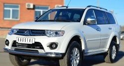21 399 р. Защита переднего бампера (2 трубыØ63 и 42 мм, нержавейка) SLITKOFF  Mitsubishi Pajero Sport  PB (2013-2017) рестайлинг  с доставкой в г. Керчь. Увеличить фотографию 4