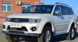 14 299 р. Широкая защита порогов с трубой диаметром 42 мм (рестайлинг) Russtal Mitsubishi Pajero Sport PB дорестайлинг (2008-2013)  с доставкой в г. Керчь. Увеличить фотографию 2