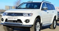 19 509 р. Порожки для ног (Ø63) Russtal Mitsubishi Pajero Sport PB дорестайлинг (2008-2013) (лист - алюминий, профиль - нержавейка)  с доставкой в г. Керчь. Увеличить фотографию 3