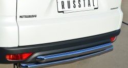 19 799 р. Защита заднего бампера (2 трубы Ø63 мм, нержавейка) SLITKOFF  Mitsubishi Pajero Sport  PB (2013-2017) рестайлинг  с доставкой в г. Керчь. Увеличить фотографию 2