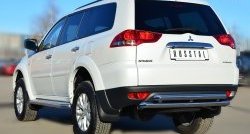 19 799 р. Защита заднего бампера (2 трубы Ø63 мм, нержавейка) SLITKOFF  Mitsubishi Pajero Sport  PB (2013-2017) рестайлинг  с доставкой в г. Керчь. Увеличить фотографию 4