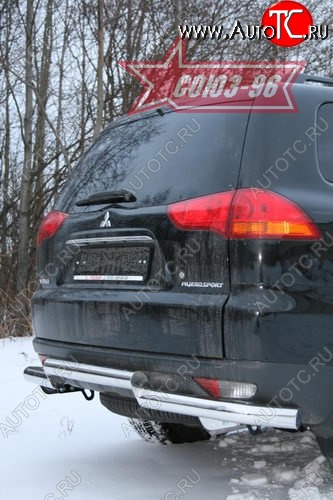 16 469 р. Двойная защита заднего бампера от Souz-96 d76x76 Mitsubishi Pajero Sport PB дорестайлинг (2008-2013)  с доставкой в г. Керчь