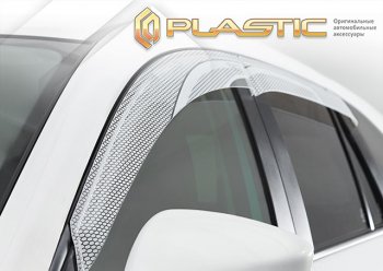 Ветровики дверей CA-Plastic Mitsubishi Triton  KKKL (2015-2018) Double Cab дорестайлинг (Серия Art белая)