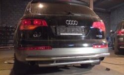Двойная защита заднего бампера d63,5 мм Металл-Дизайн Audi Q7  4L (2005-2009) дорестайлинг (полированная нержавейка)