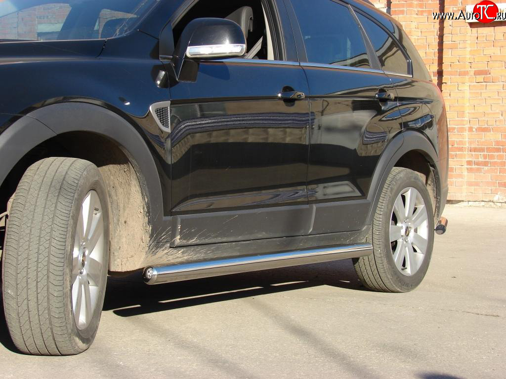 11 899 р. Защита порогов d76 мм  Chevrolet Captiva (2006-2011)  дорестайлинг (полированная нержавейка)  с доставкой в г. Керчь