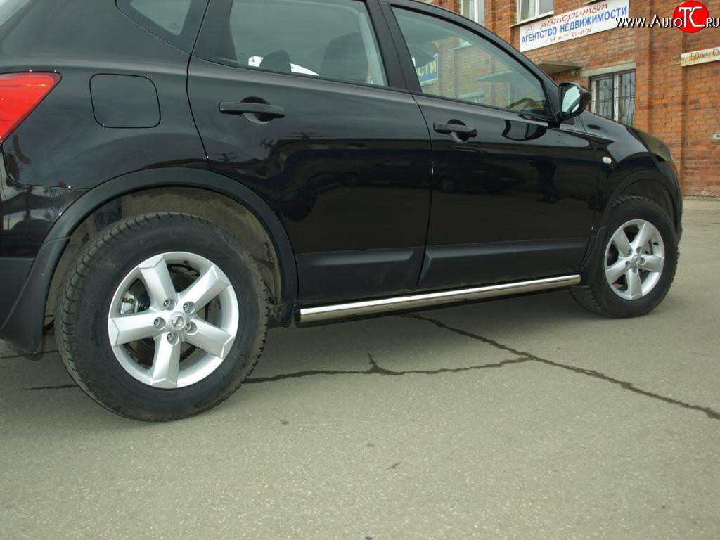 11 299 р. Защита порогов 76 мм Металл Дизайн Nissan Qashqai 1 дорестайлинг (2007-2010)  с доставкой в г. Керчь