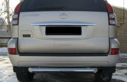 Защита заднего бампера (Ø76 мм, нержавейка) SLITKOFF Toyota Land Cruiser Prado  J120 (2002-2009)