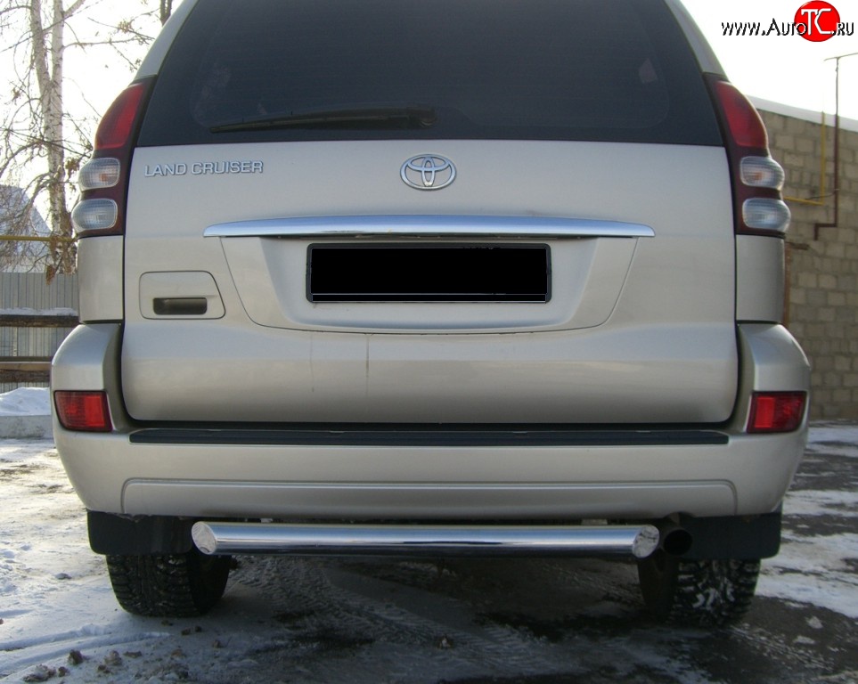 17 849 р. Защита заднего бампера (Ø76 мм, нержавейка) SLITKOFF Toyota Land Cruiser Prado J120 (2002-2009)  с доставкой в г. Керчь