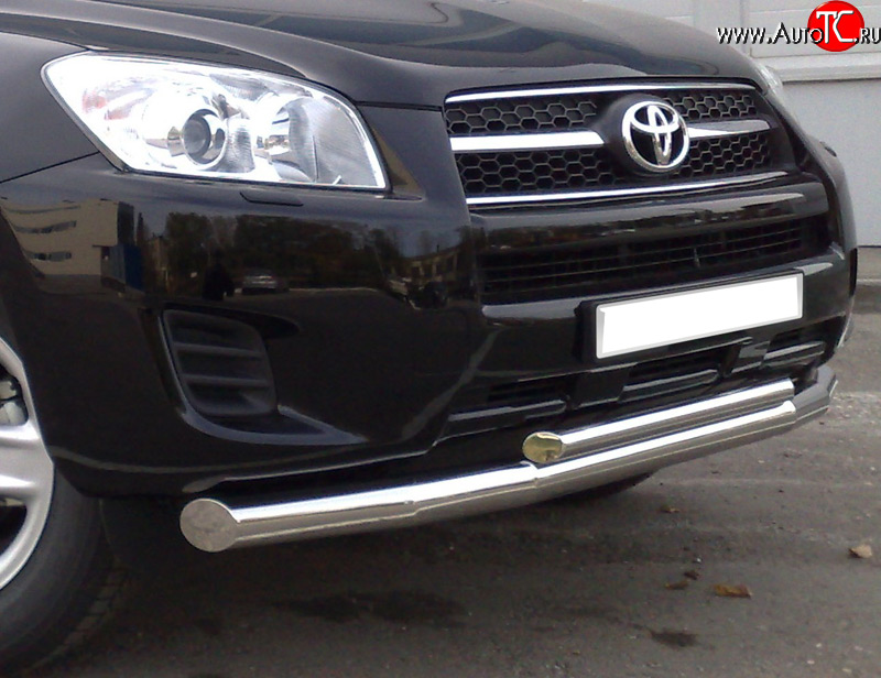 18 299 р. Защита переднего бампера (2 трубыØ76 и 42 мм, нержавейка) SLITKOFF Toyota RAV4 XA30 5 дв. 1-ый рестайлинг (2008-2010)  с доставкой в г. Керчь