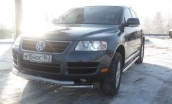 14 249 р. Двойная Защита переднего бампера Metall Design  Volkswagen Touareg  GP (2002-2007) дорестайлинг  с доставкой в г. Керчь. Увеличить фотографию 2
