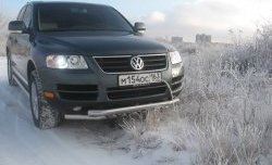 Двойная Защита переднего бампера Metall Design Volkswagen Touareg  GP (2002-2007) дорестайлинг