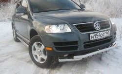 14 249 р. Двойная Защита переднего бампера Metall Design  Volkswagen Touareg  GP (2002-2007) дорестайлинг  с доставкой в г. Керчь. Увеличить фотографию 3