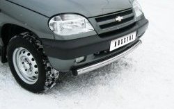 15 449 р. Одинарная защита переднего бампера SLITKOFF диаметром 76 мм  Chevrolet Niva  2123 (2002-2008), Лада 2123 (Нива Шевроле) (2002-2008)  с доставкой в г. Керчь. Увеличить фотографию 2