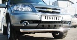 Одинарная защита переднего бампера Bertone диаметром 76 мм Chevrolet Niva  2123 (2009-2020), Лада 2123 (Нива Шевроле) (2009-2021)