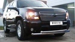 24 999 р. Защита переднего бампера (2 трубыØ76 мм, нержавейка) SLITKOFF Chevrolet Tahoe GMT900 5 дв. (2006-2013)  с доставкой в г. Керчь. Увеличить фотографию 6