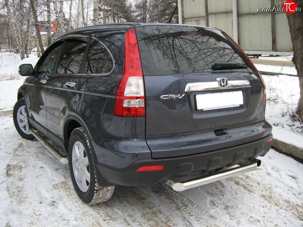 15 899 р. Одинарная защита заднего бампера SLITKOFF диаметром 70 мм  Honda CR-V  RE1,RE2,RE3,RE4,RE5,RE7 (2007-2010) дорестайлинг  с доставкой в г. Керчь