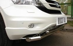 18 949 р. Защита переднего бампера (2 трубыØ63 и 42 мм, нержавейка) SLITKOFF Honda CR-V RE1,RE2,RE3,RE4,RE5,RE7 рестайлинг (2009-2012) (Объём двигателя 2.0 л)  с доставкой в г. Керчь. Увеличить фотографию 3