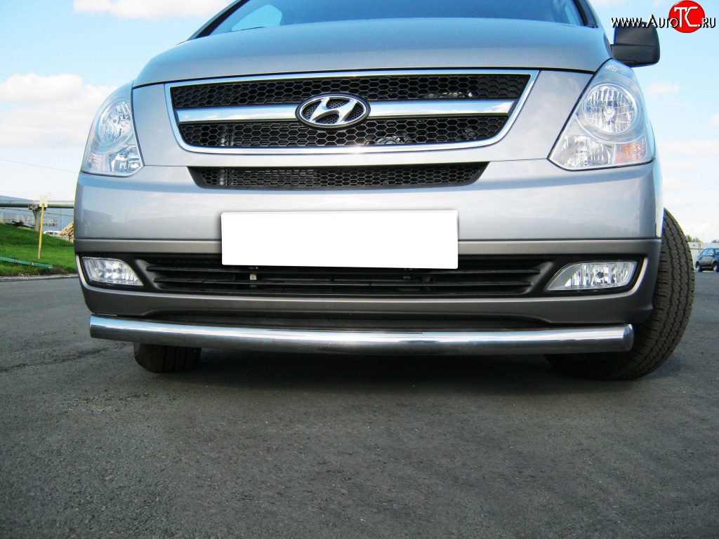 16 749 р. Одинарная защита переднего бампера SLITKOFF 76 мм Hyundai Starex/Grand Starex/H1 TQ рестайлинг (2014-2018)  с доставкой в г. Керчь