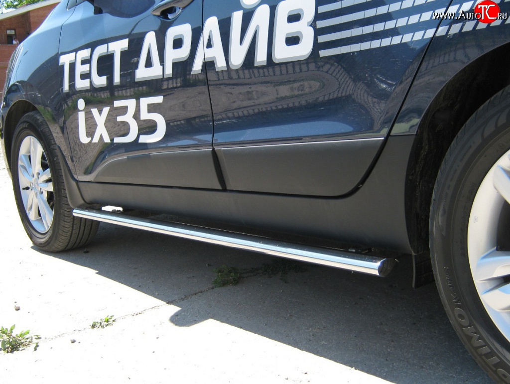 17 099 р. Защита порогов Russtal из овальной трубы Hyundai IX35 LM дорестайлинг (2009-2013)  с доставкой в г. Керчь