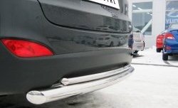17 949 р. Защита заднего бампера (Ø76 и 42 мм, нержавейка) SLITKOFF  Hyundai IX35  LM (2009-2018) дорестайлинг, рестайлинг  с доставкой в г. Керчь. Увеличить фотографию 2