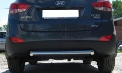 Одинарная защита заднего бампера SLITKOFF диаметром 76 мм Hyundai IX35  LM (2009-2018) дорестайлинг, рестайлинг