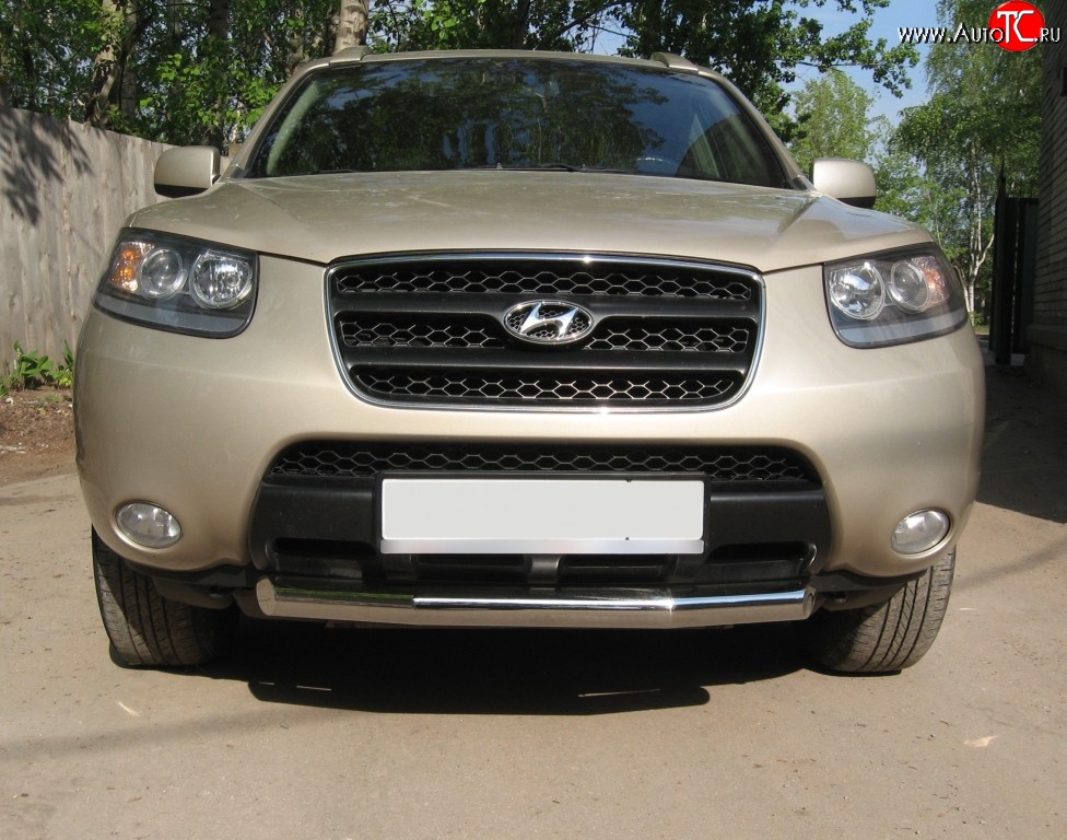 9 249 р. Короткая защита переднего бампера Russtal d70 мм Hyundai Santa Fe CM дорестайлинг (2006-2009)  с доставкой в г. Керчь