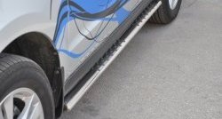 16 649 р. Защита порогов Russtal из овальной трубы с проступью Hyundai Santa Fe CM рестайлинг (2009-2012)  с доставкой в г. Керчь. Увеличить фотографию 2