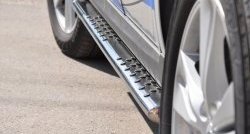 16 649 р. Защита порогов Russtal из овальной трубы с проступью Hyundai Santa Fe CM рестайлинг (2009-2012)  с доставкой в г. Керчь. Увеличить фотографию 3