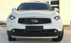 Одинарная защита переднего бампера SLITKOFF диаметром 63 мм INFINITI FX50 S51 рестайлинг (2012-2014)