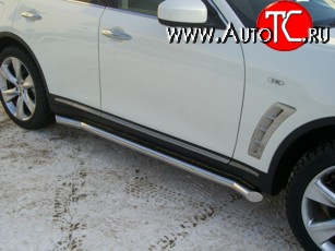 93 999 р. Защита порогов Russtal из круглой трубы диаметром 76 мм INFINITI FX50 S51 рестайлинг (2012-2014) (Защита порогов с со скосами на торцах (вариант 1))  с доставкой в г. Керчь