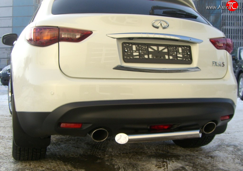 17 749 р. Защита заднего бампера (Ø63 мм, нержавейка) SLITKOFF INFINITI FX35 S51 дорестайлинг (2008-2011)  с доставкой в г. Керчь