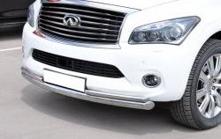 17 299 р. Защита переднего бампера (2 трубыØ76 и 42 мм, нержавейка) SLITKOFF INFINITI QX56 Z62 (2010-2013)  с доставкой в г. Керчь. Увеличить фотографию 2