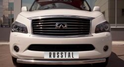 16 899 р. Одинарная защита переднего бампера SLITKOFF диаметром 76 мм INFINITI QX56 Z62 (2010-2013)  с доставкой в г. Керчь. Увеличить фотографию 2