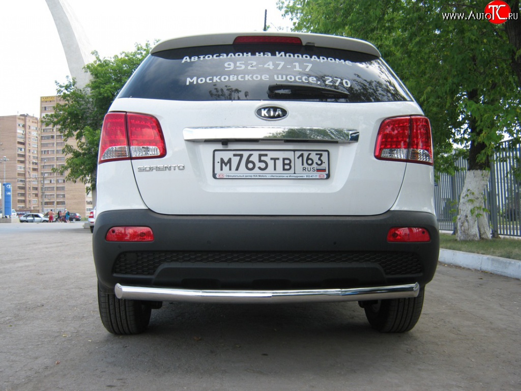 17 549 р. Защита заднего бампера (Ø76 мм, нержавейка) SLITKOFF  KIA Sorento  XM (2009-2012) дорестайлинг  с доставкой в г. Керчь